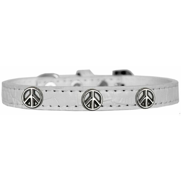 Peace Sign Widget Croc Dog Collar WhiteSize 20, Mirage Pet Products, Mfr#: 720-22 WTC20